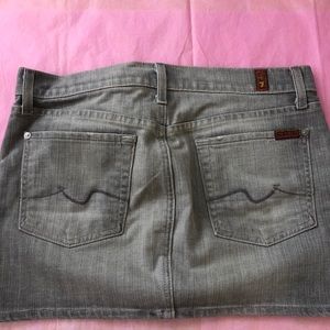 7 for all mankind jean mini skirt - grey wash